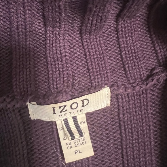 100% cotton Izod button up sweater PL - Picture 2 of 5
